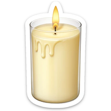 Soft vanilla long glass candle sticker