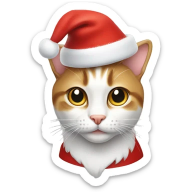 Cat with Christmas hat sticker