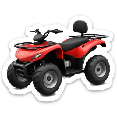red quad bike with black circular safety roll bar behind seat sticker