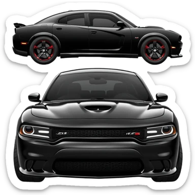 black hell cat charger car sticker