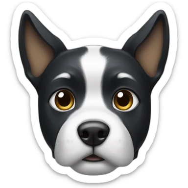 black-dog-with-white-chest-wearing-a-princess-crown sticker