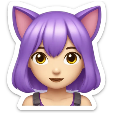 purple neko girl sticker