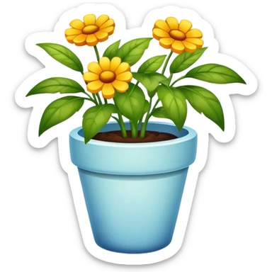 empty flower pot, glass sticker