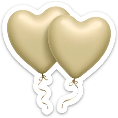 Balloons of pale beige and pale olive in the shape of hearts sticker