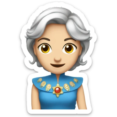 Regina bionda con occhi azuri e corona sticker