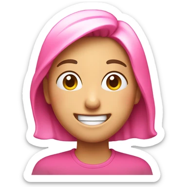 Pink  emoji  laughing  sticker