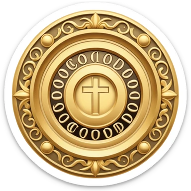 The name of God is repeated in a circle.  sticker