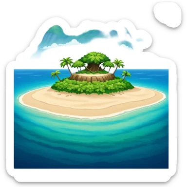 island seen from the sea far away sticker