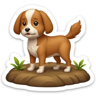 Dog pooping sticker