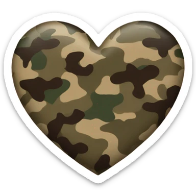 Camo heart sticker