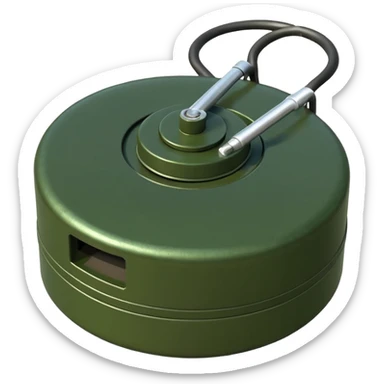 military green flat realistic anti-personnel mine sticker