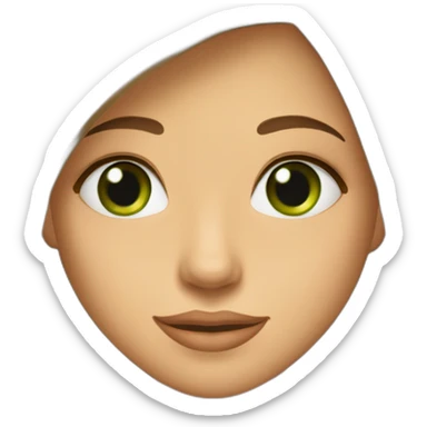 brown-straight-long-haired-and-green-eyed-girl-with-beauty-spot-on-the-chin-and-cheek sticker