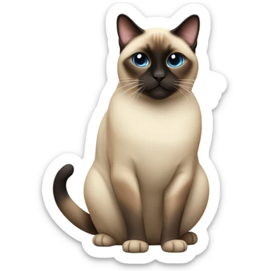 A fat Siamese cat with no tail sticker