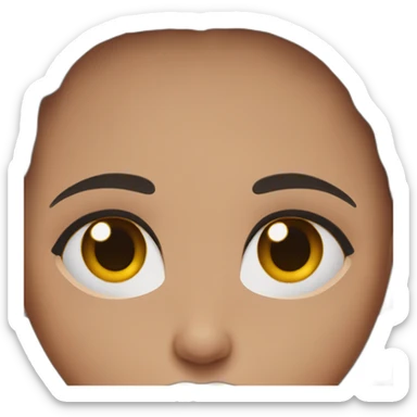 Girl with brown eyes and half red half black hair sticker