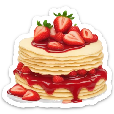 Crepe strawberry jam cake sticker