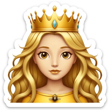 queen bee with human features sticker