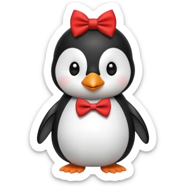 penguin with red bow tie  sticker