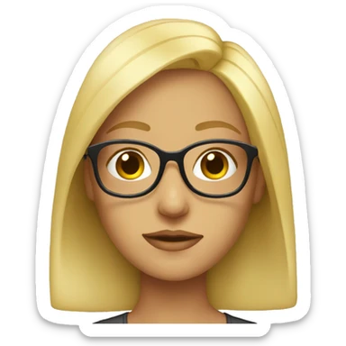 Blond girl whit glasses sticker