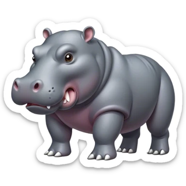 angry Hippopotamus full body sticker