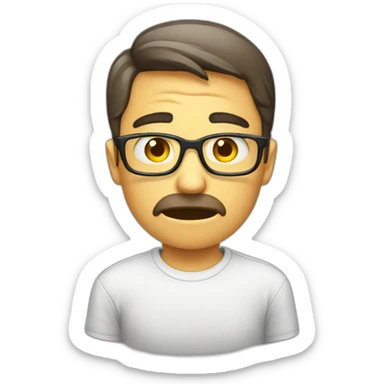 crying iphone nerd emoji sticker