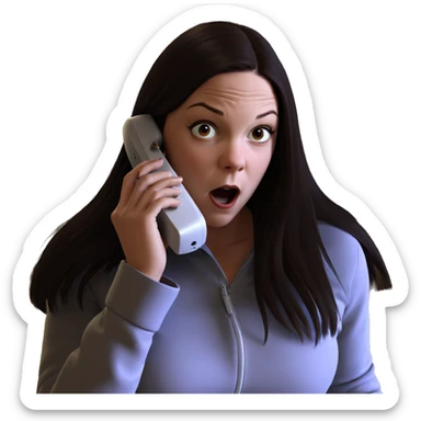 girl talking on the phone sticker
