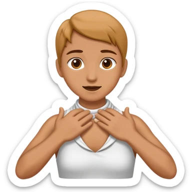 Hands crossing around neck  sticker