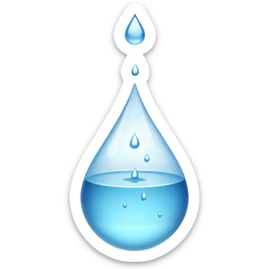 Time paused, droplets floating around sticker