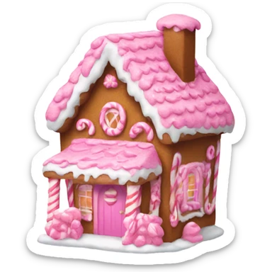 pink gingerbread house sticker