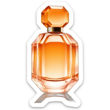Iconic Luxury Octogonal Crystal Fragrance Bottle Orange Tint sticker