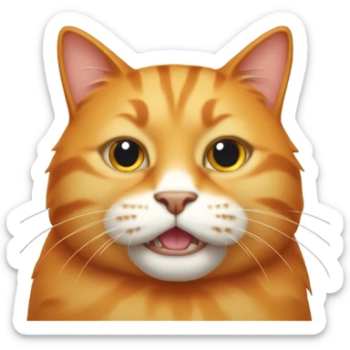 Big Fat orange cat with white mouth sticker