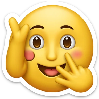 Emetionsloser gelber runder emoji der zeige finger an der stirn hat sticker