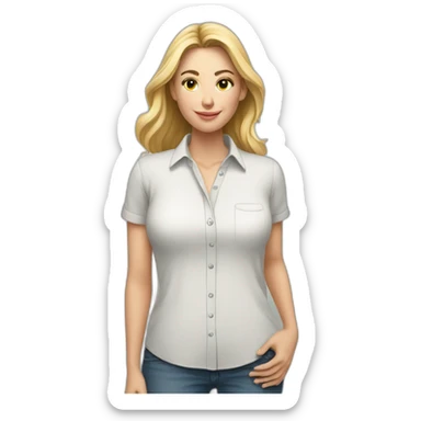 soft-fit-caucasian-woman-shirt-bed sticker