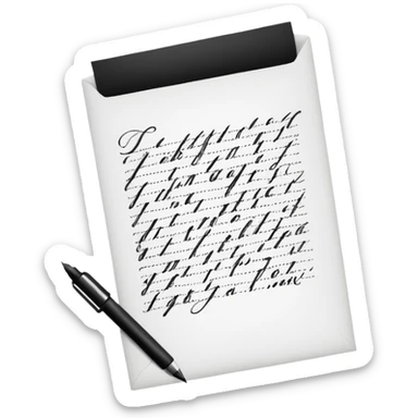 modern handwritten letter sticker