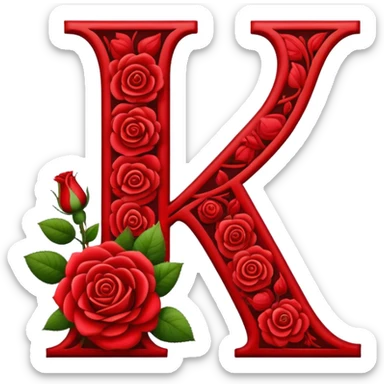 Roses alphabet K sticker