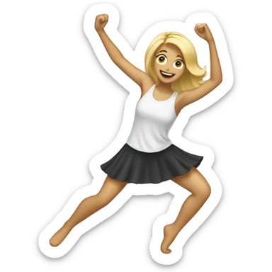 A blonde girl is dancing sticker
