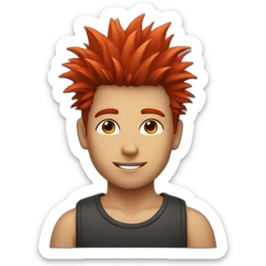 boy,Red BrownSpiky Hair, sticker