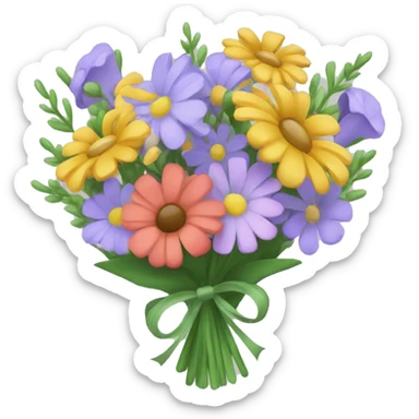 wildflower bouquet with bow sticker