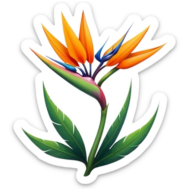 the flower the bird of paradise logo with the letter "A" sticker