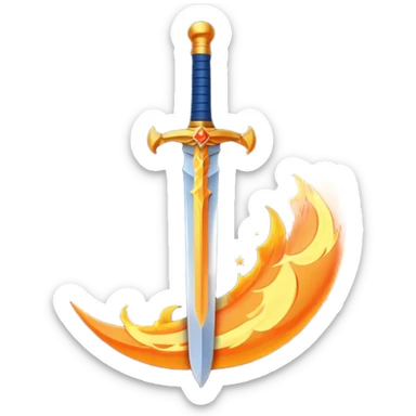sword fire moon sticker