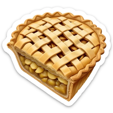 Apple pie with blue crust sticker