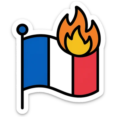 burning-flag-france sticker