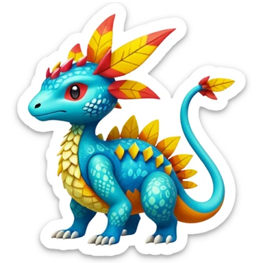 Colorful Exotic Pokémon-Fakémon-hybrid-creature (full body) sticker