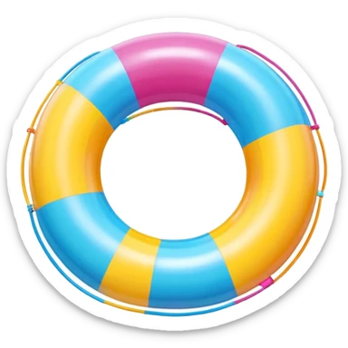 inflatable pool float object icon, colorful swimming ring, glossy plastic texture, summer vibe, 3D cartoon, mobile game icon style, centered, clean background, no text, no watermark
 sticker