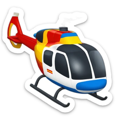 Helicóptero de la tercera escuadrilla pintado con los colores de la bandera española sticker