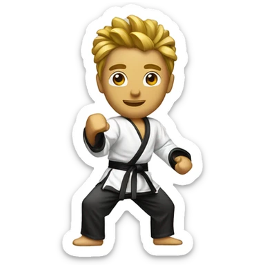 Hombre con una corona i un traje de taekwondo sticker