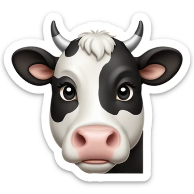 cinematic-noble-black-and-white-cow-portrait-emoji,-poised-and-regal,-with-a-large,-sturdy-build-and-a-beautifully-patterned-hide-of-rich-black-accented-by-crisp-white-patches,-deep-set-soulful-brown-eyes,-simplified-yet-sharp-and-sophi (2) sticker