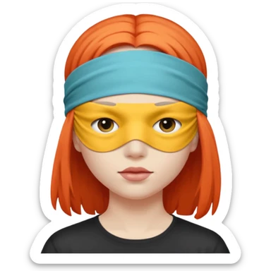 Blindfold person with different colors of hair. No trusting games with people blindfolded behind steering wheel sticker