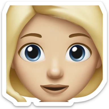 Blonde girl with blue eyes eating bagel sticker