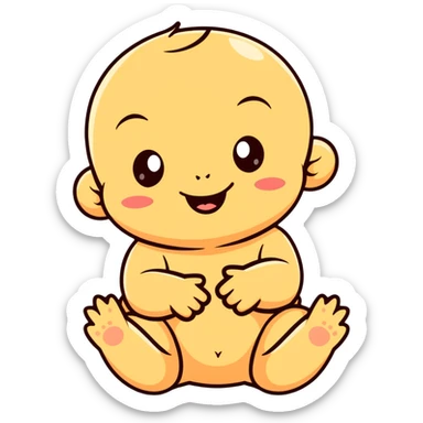 Baby winking sticker