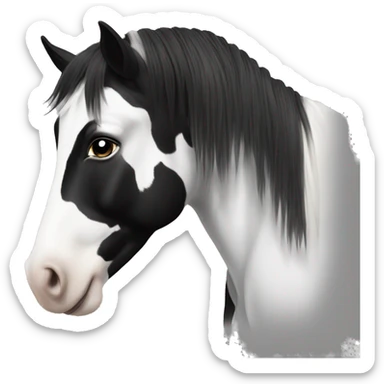 black and white gypsy horse  sticker